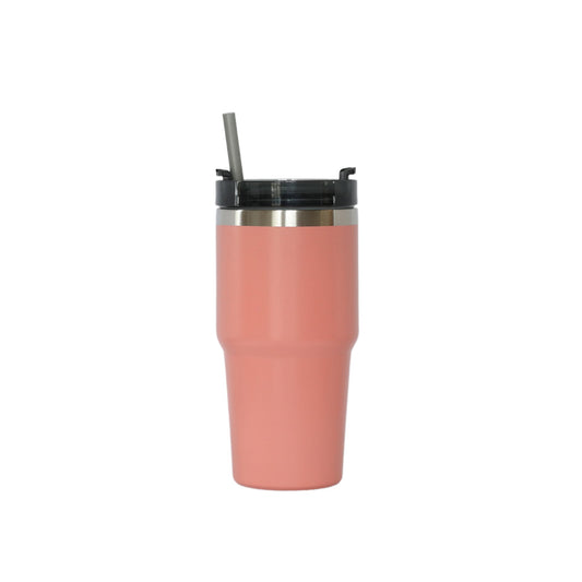 20 Oz Stainless Steel Tumbler with Straw - Peach-0
