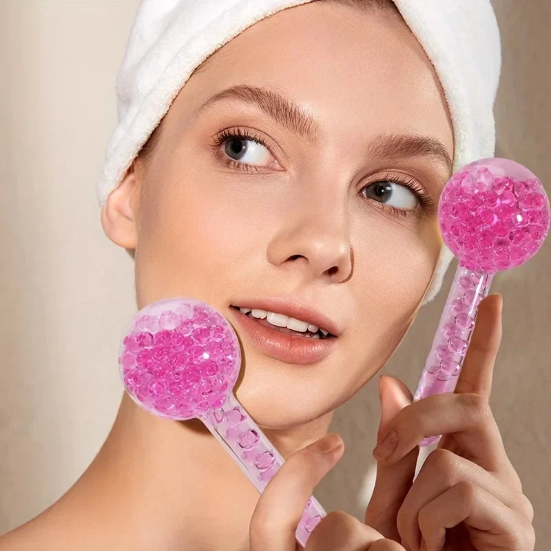 2PCS Ice Globes for Facial Cooling & Massag Pink-1