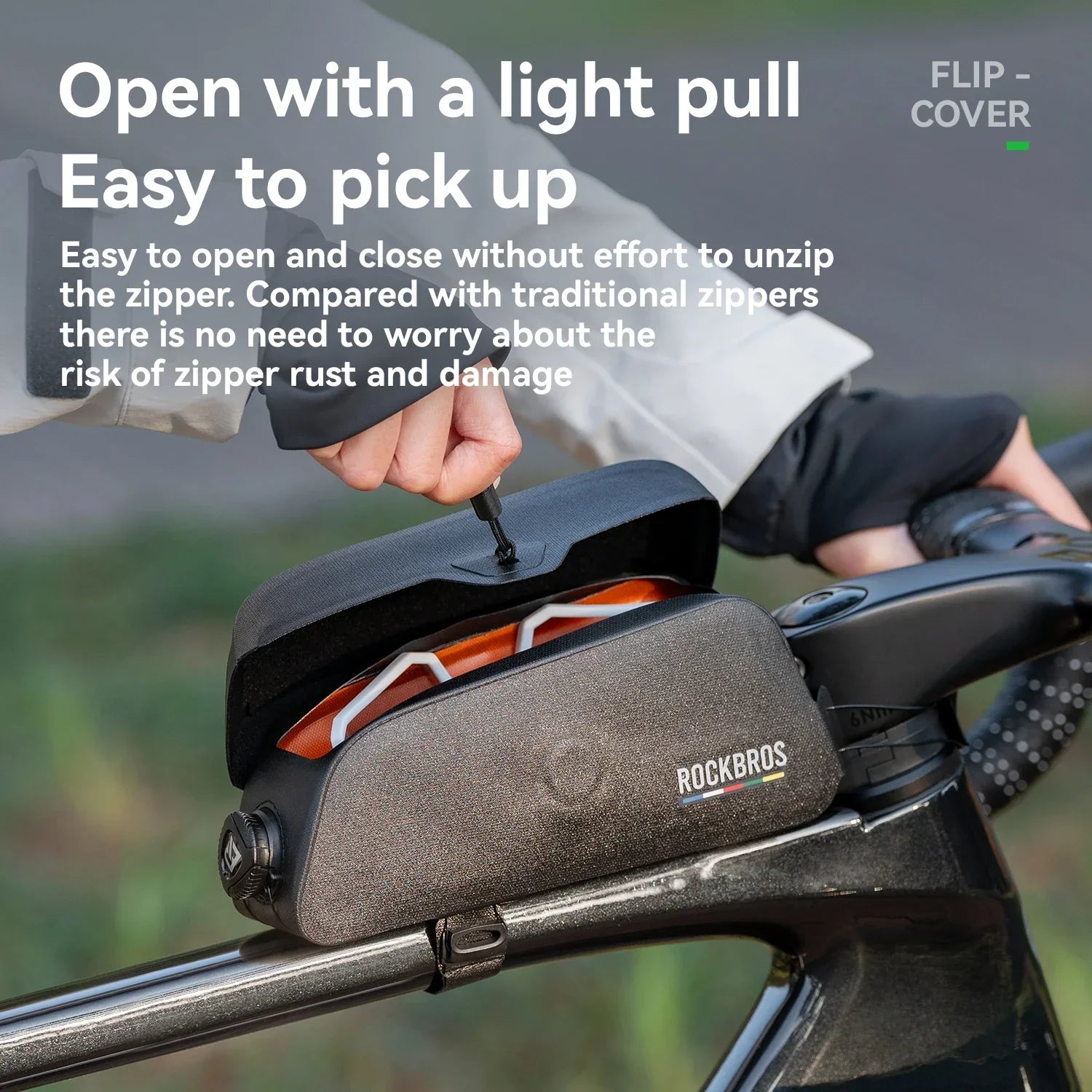 0.9L Magnetic Suction Bicycle Waterproof Nylon Pipe Tube Bag Black-2