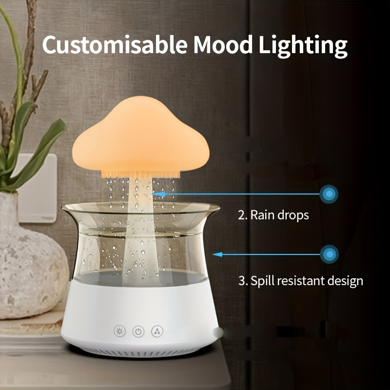 Rain Cloud Aromatherapy Essential Oil Diffuser Night Light-4